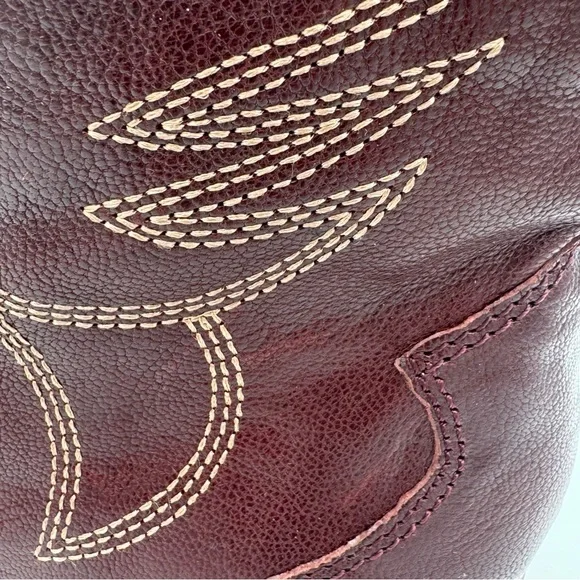 Chinese Laundry Fiona Ankle Western Cowgirl Leather Boots Intricate Stitching - Picture 8 of 12